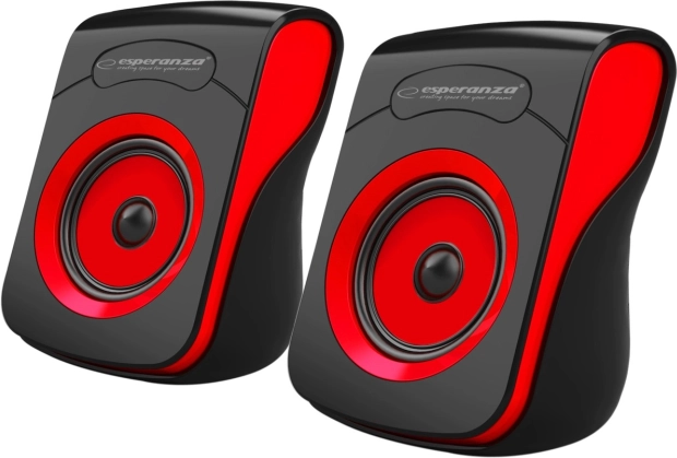 USB Speakers 2.0 FLAMENCO black–red