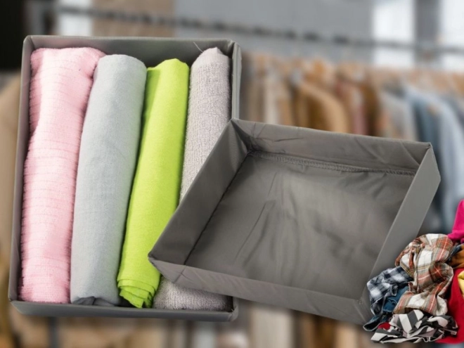 Organisateur de vêtements pour tiroir de dressing gris