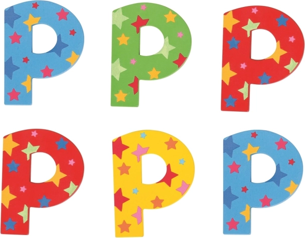 Star-shaped wooden letter