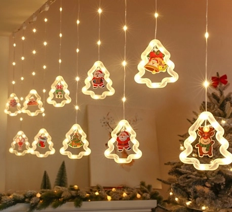 Lichter-Girlande fürs Fenster mit USB, 3 m, 125 LEDs – Weihnachtlich