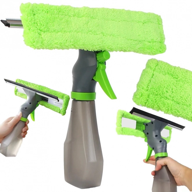 3-in-1 Glass and Mirror Cleaner with Microfiber Squeegee