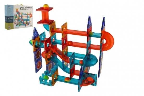 Magnetische knikkerbaan bouwset - 96 delen