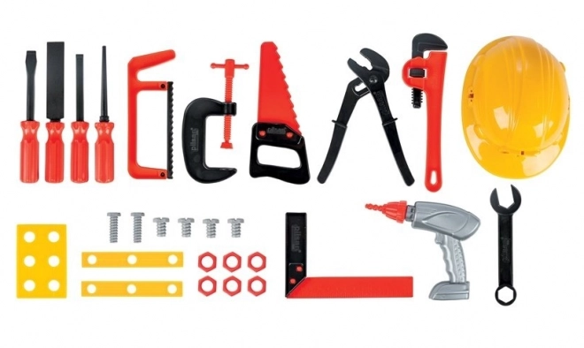 Set voor kleine klusser met helm en gereedschap