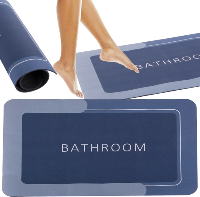 Quick-drying non-slip bathroom mat Bathroom 58 × 38 cm – blue