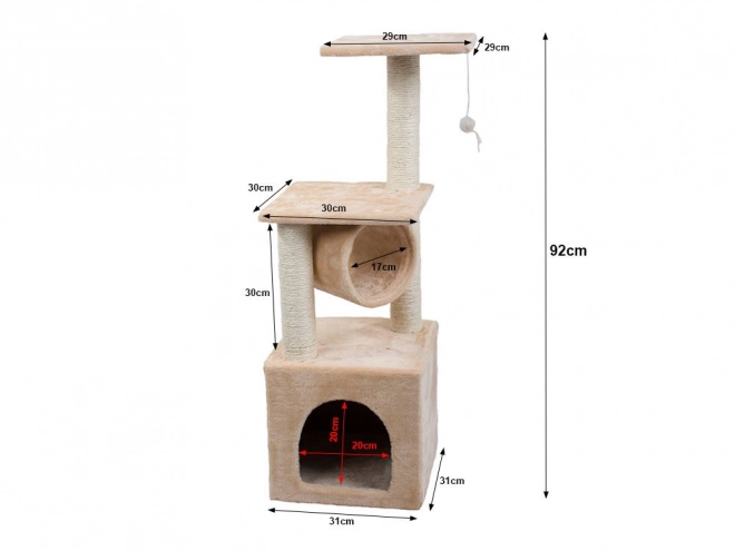 Kattenspeelboom Krabpaal Toren Bed 92cm
