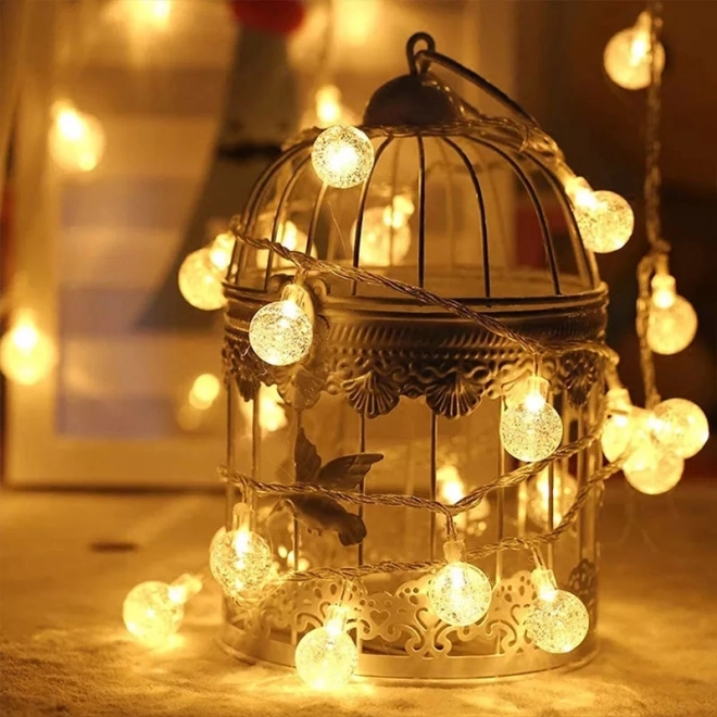 Warm White 100 LED Globe String Lights 10m