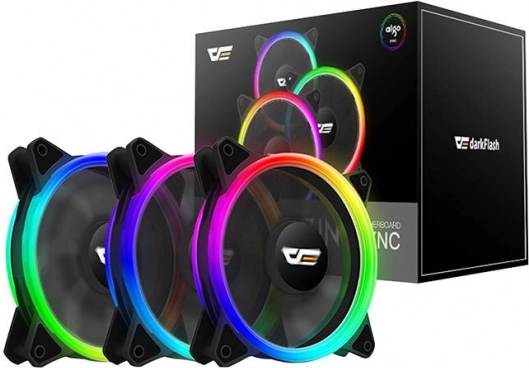 Set of ARGB Computer Fans Darkflash DR12 Pro 3in1