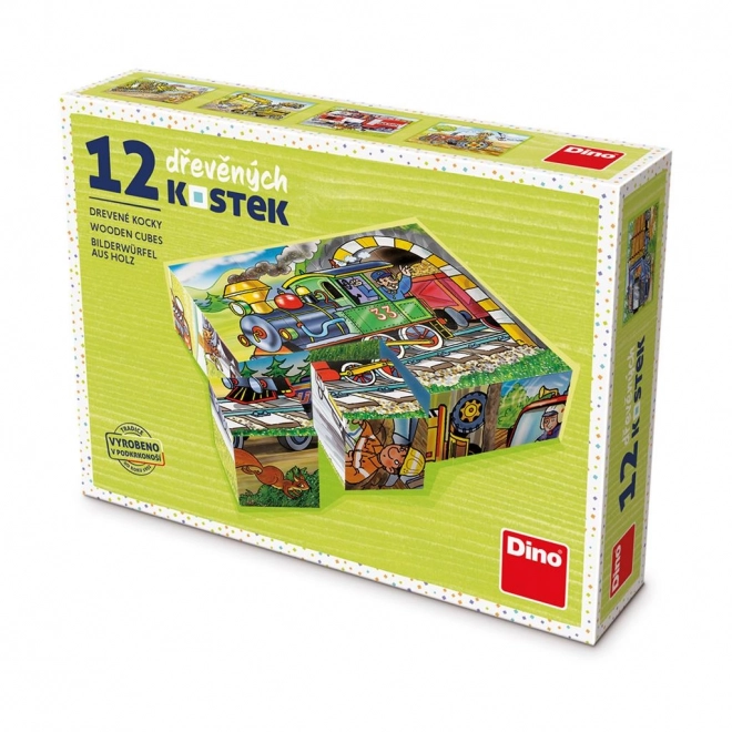 Kinderbildwürfel mit Motiv Lokomotive