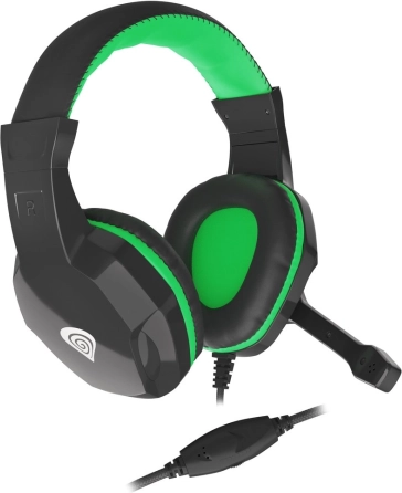 Gaming-Headset GENESIS Argon 100 mit Mikrofon schwarz‑grün
