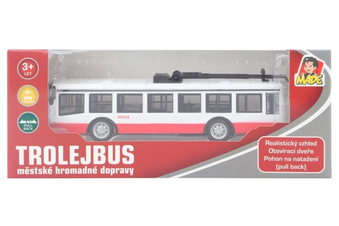 Metal Trolleybus with Backward Drive