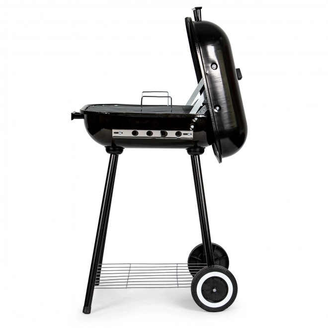 Moderner Grill mit Deckel und Rollen