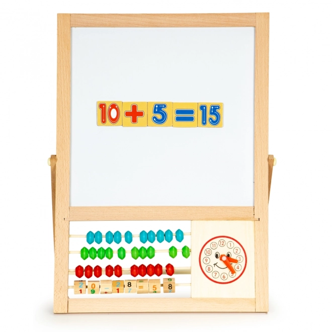 Whiteboard met magnetische cijfers en telraam