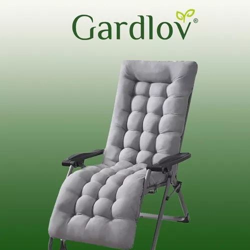 Coussin matelassé pour chaise longue de jardin gris 23490