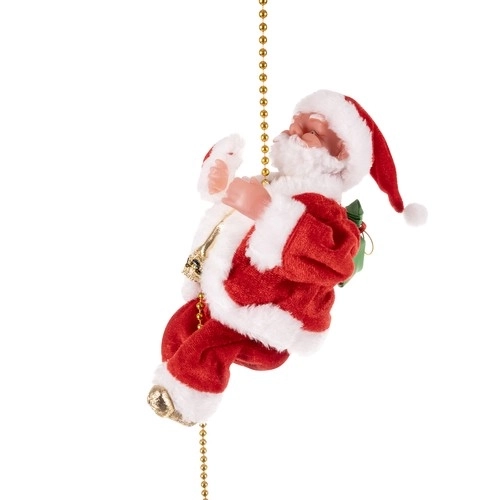 Klimmende Nikolaas op gouden touw - kerstdecoratie