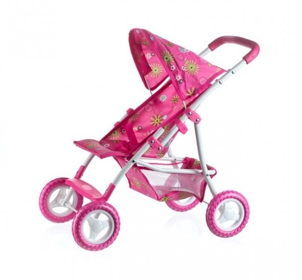 Sportieve poppenwagen met kap