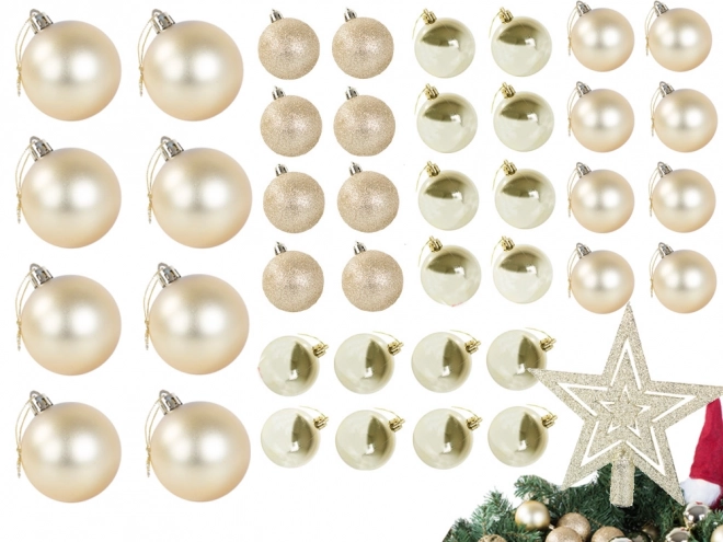 Set van 100 kerstversieringen met gouden sterren