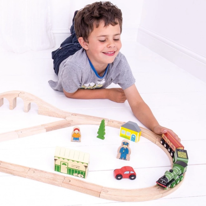 Houten treinset Flying Scotsman