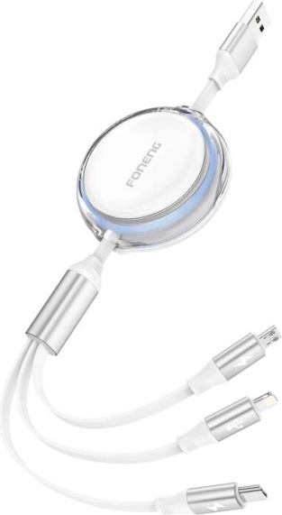 Foneng X113 cable 3 in 1, 1.1 m, white