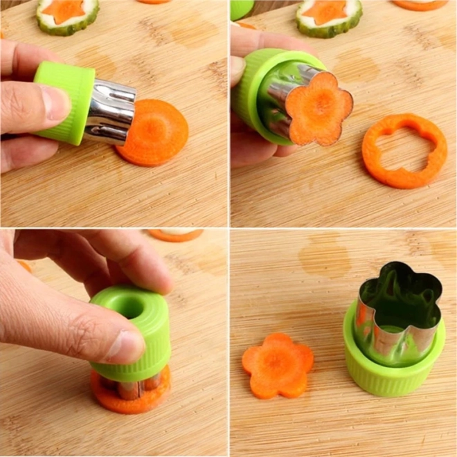 Set van 8 fruit- en groentesnijvormen