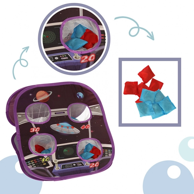 Kinderspel met kegels 2-in-1 met ruimtethema