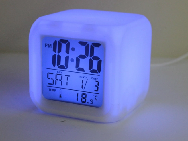 Wekker Chameleon met LCD, thermometer en verlichting