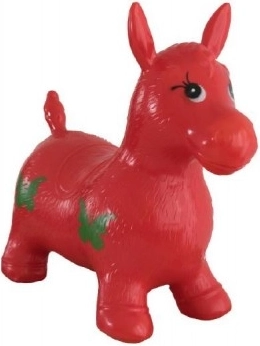 Skippy paard springend rubber rood