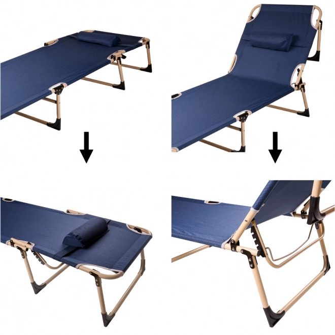 Faltbares campingfeldbett blau 193 cm