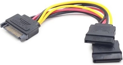Câble SATA (M) vers SATA (F) x2, 15 cm