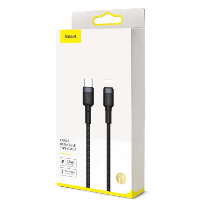 Câble Baseus Cafule USB-C vers Lightning 18W rouge-noir