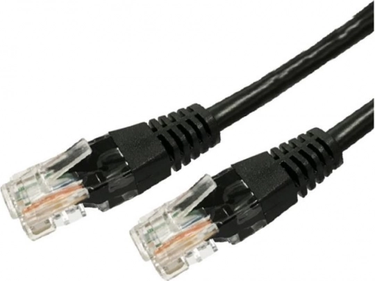 Câble patch RJ45 UTP Cat5e 0,5 m noir – lot de 10 pcs
