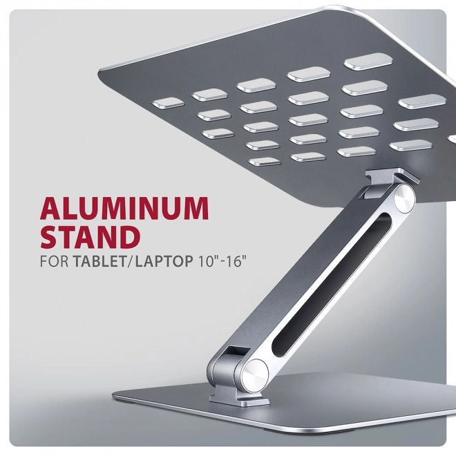Laptopstandaard AXAGON STND-LQ van aluminium, 10-16", verstelbare hoek