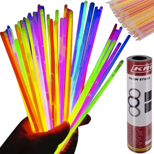 Bracelets et bâtons fluorescents 100 pcs avec connecteurs