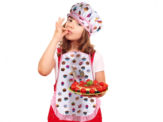 Kinderen keukenset met hoed, schort en gereedschap