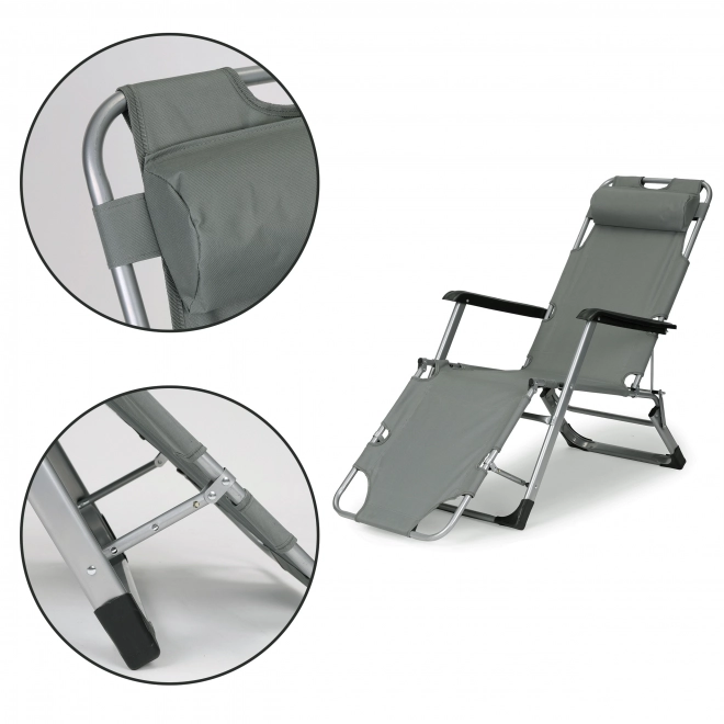 Foldable Garden Beach Chair with Headrest