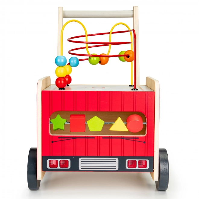 Wooden Educational Walker with Blocks - Fire Truck ECOTOYS