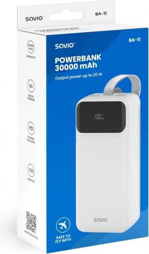 Massive 30000 mAh capacity for days without a socket