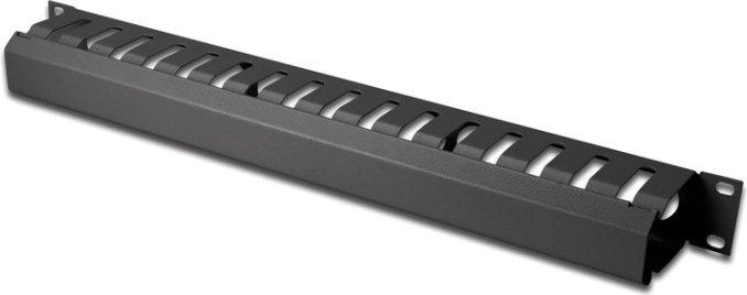 1U-Kabelmanager für 19″-Rack, Kabelkanal, schwarz RAL 9005