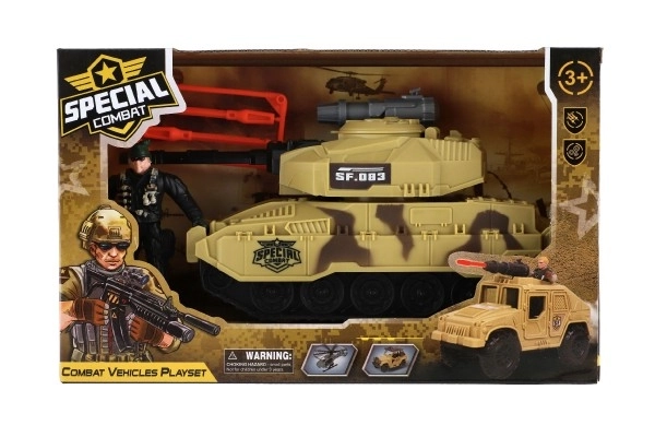 Military Toy Set with Soldier and Tank