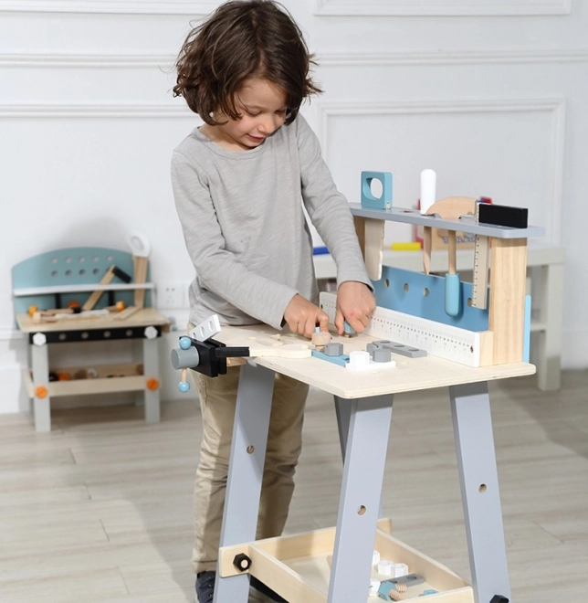 Houten werkbank met gereedschap 32 elementen Ecotoys