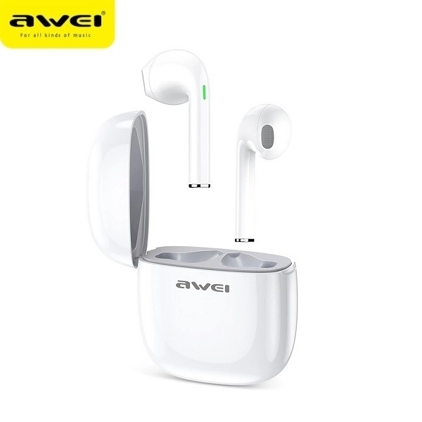 Bluetooth oordopjes T28 TWS met dockingstation wit