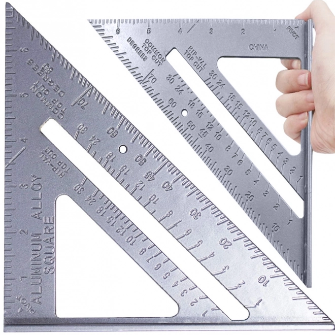 Aluminium hoekstuk met gegraveerde markeringen 180 mm