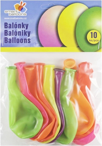Neon inflatable balloons 26 cm - 10 pieces