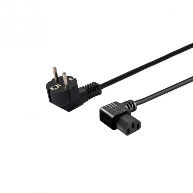 Voedingskabel Schuko (M) gehoekt - IEC C13 gehoekt 1,8 m