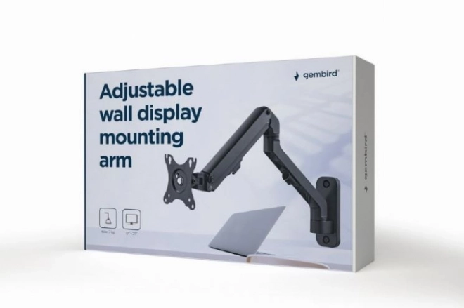 In hoogte verstelbare wandbeugel voor monitor tot 27 inch
