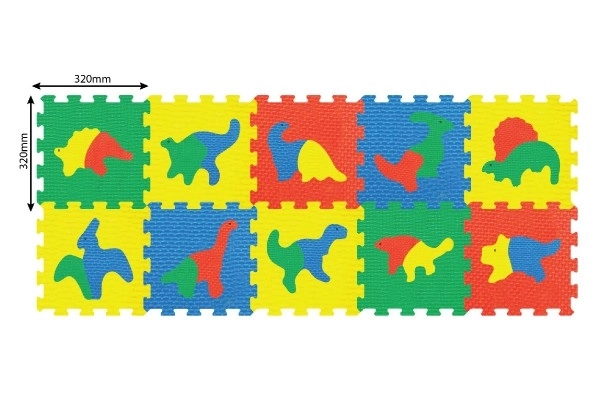 Gekleurde schuimpuzzels met dinosaurussen - 10 stuks
