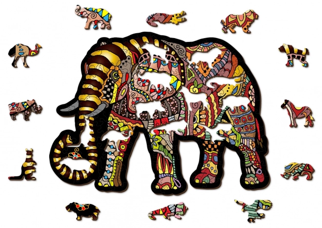 Wooden City Houten puzzel Magische olifant 150 stukjes EKO