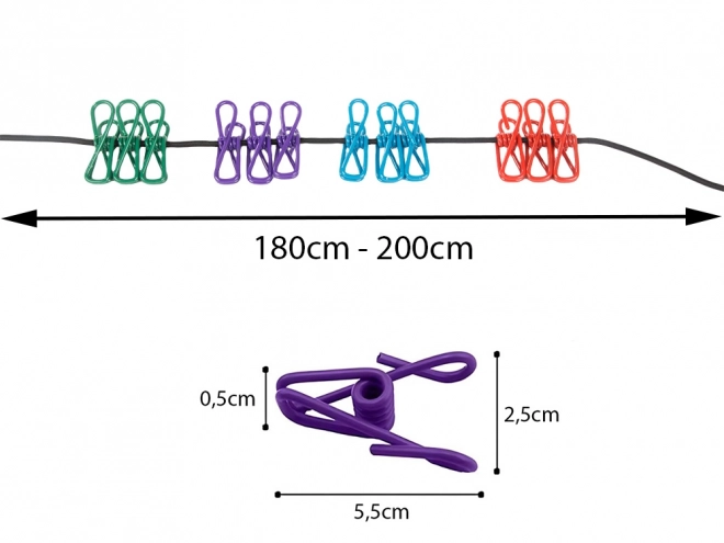 Elastisch waslijn met clips