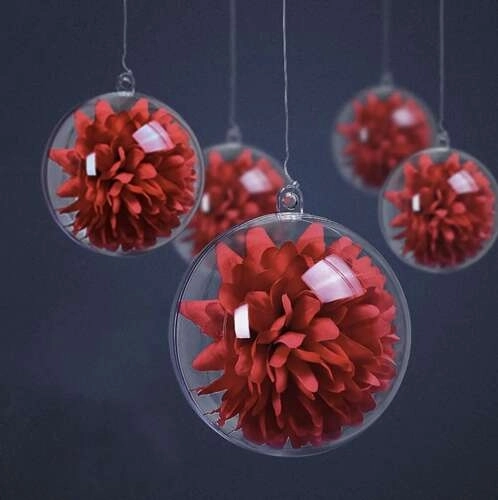 Durchsichtige Acryl-Weihnachtskugeln im Set - 10 cm (5 Stück)
