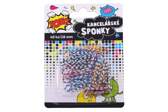 Gestreepte kantoorclips 28 mm - 40 stuks