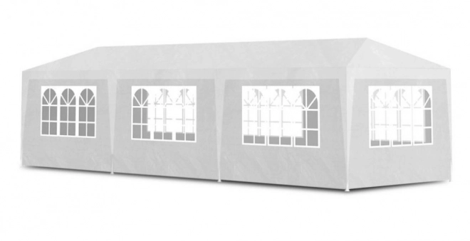 Gartenpavillon 3x9 m mit 8 Wänden Weiß